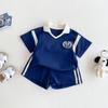 Conjunto deportivo para niños 2025 nuevo verano moda niños camiseta con letras shorts dos piezas Z25-260XT