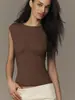 Comercio Exterior Europeo y Americano Venta Caliente Estilo para Viajar sin Mangas de Cuello Redondo Plisado Chaleco Temperamento Elegante Adelgazante Versátil Ropa Exterior Camisa Base