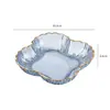 Plato de frutas lujoso y elegante con bordes dorados transparentes para frutas secas y dulces, adecuado para mesa de centro de sala de estar, mesa de comedor de cocina y plato de hueso