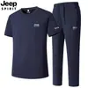 2026 Nuevo Traje Deportivo Casual de Verano Secado Rápido Amigable con la Piel Transpirable de Manga Corta para Hombre Tallas Grandes Conjunto de Dos Piezas