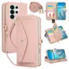Adecuado para Samsung S26ultra funda de billetera con cremallera y patrón de lichi cubierta protectora para teléfono Samsung A37