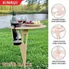 Mesa de Vino Plegable para Exteriores Transfronteriza, Estante Plegable para Vino de Picnic, Estante para Vino de Inserción en el Suelo para Césped, Venta al por Mayor de Producto Nuevo