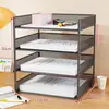 Estante de almacenamiento para escritorio de oficina, organizador de archivos, caja de almacenamiento de archivos, colección de artículos de oficina, estante de archivos multicapa