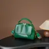Bolso cruzado de piel suave Bolso de piel genuina para mujer Bolso Boston de piel curtida vegetal vintage Bolso de mano para transmisión en vivo Bolso de hombro 780