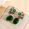 Nuevos aretes elegantes exagerados de estilo europeo y americano, aretes colgantes en forma de gota, artículos de moda, aretes de lujo ligero de moda, venta al por mayor para mujeres