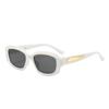 Rectangular azul pieza de té tecnología futura gafas de sol blancas y negras hombres y mujeres gafas de hip hop en capas Gafas de Sol para Foto