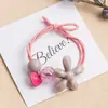 Goma para el pelo de cuentas acrílicas florales de colores caramelo estilo coreano y japonés, Cuerda para el pelo de bloqueo de color dulce estilo Hyuna con alta elasticidad