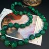 Collar multifacetado de cristal de polvo de amatista natural, ágata, malaquita, retro, piedra bruta, transfronterizo, en vivo para venta al por mayor