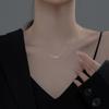 Collar curvo de verano sencillo de plata S925 con cadena de clavícula estilo coreano D8745