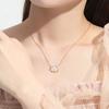 Collar de Plata Esterlina 925 Flor de Cerezo para Mujer Diseño Nicho Lujo Ligero Circonita Estrella Cadena Clavícula Colgante Flor ins