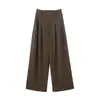 Pantalones de pierna ancha de cintura alta de moda para mujer transfronterizos al por mayor, estilo suelto y elegante, adecuados para ir al trabajo HBZW800298