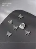 1000 Piezas de Decoraciones de Moños para Uñas de Aleación Mixta, Moños de Cinta Huecos, Pedrería Plateada para Uñas, Al por Mayor