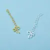 Prata de Lei S925 Moda Coreana Corrente de Extensão Borboleta Corrente Estendida com Laço Pulseira Colar DIY Acessórios de Prata