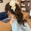 Presilha banana plissada de chifon, presilha vertical, presilha de garra de verão de alta qualidade, presilha para rabo de cavalo na nuca, presilha de cabelo elegante e delicada