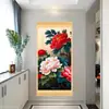 DropshippingFortuna PeoníaPeonía Elegante Pintura Estilo Chino Pintura Decorativa para Sala de Estar, Dormitorio, Vestíbulo, Madera Maciza Pintura Colgante