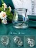 Porta-velas de vidro faça você mesmo feito à mão Vaso transparente Mosaico de embriões brancos Crianças Pais e Filhos Fundo de copo de vela Embrião Material de embrião simples