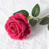 Rosas de Terciopelo Sintético Cuidadosamente Seleccionadas para San Valentín Decoración de Boda para el Hogar Pared de Flores Tacto Flores Sintéticas Flores Artificiales Falsas