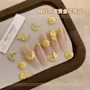 Manicure Estilo Chinês Filigrana de Diamante Ruyi Flores Douradas Ricas Metal Retro Galhos Dourados e Folhas de Jade Decorações Nobres para Unhas