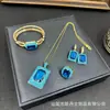 Novo conjunto de joias de cristal facetado, colar luxuoso cravejado de diamantes, pulseira e brincos de alta qualidade, conjunto de joias de três peças, atacado.