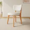 Cadeira de Jantar em Madeira Maciça Casa Moderna Estilo Creme Cadeira Estofada Banqueta de Jantar Hotel Negociação Leve Luxo Encosto Cadeira de Jantar