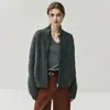 Cárdigan de Punto Jacquard de Cachemira Cárdigan de Felpa Cremallera Corta Resistente Otoño Invierno Mujer Holgado Ke Xin Bai Doble Color