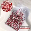Decoraciones para uñas de colores en bolsa, fondo plano, tamaños mixtos, diamantes redondos pequeños blancos transparentes súper brillantes para decoración de uñas DIY