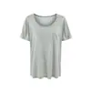 691-Camiseta Fashionável de Gola Redonda com Manga Curta Estilo Europeu e Americano para Mulheres Nova Coleção Primavera e Verão 2026 Sexy com Efeito Emagrecedor Camiseta Básica Top