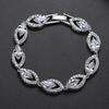 Pulsera de diamantes completos Jinse, pulsera de latón con ojo de caballo de circón estilo europeo y americano, nueva moda transfronteriza para mujer, joyería de mano al por mayor
