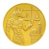 Medalhão de metal egípcio na cabeça de um único cão deus da morte Anúbis moeda de ouro cultura coleção moeda de mesa jogo