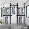 Arara de Roupas de Chão ao Teto Sem Furos, Rack de Armazenamento para Sala de Estar, Haste de Suporte para Varanda Quarto, Rack Combinado para Guarda-Roupa