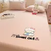 Toalla Bordada de Dibujos Animados Algodón Puro Engrosado Sábana Bajera Individual Algodón Completo Ropa de Cama Infantil Cama Individual Sábana Bajera Ajustable Juego de Tres Piezas Otoño Invierno