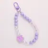 Cadena de Cuentas Creativa de Conejo Colgante para Llavero de Coche, Decoración para Funda de Auriculares, Accesorios de Cuentas de Color Sólido Frescos y Simples
