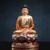 Estatua de Buda Guanyin, Estatua de Bronce, Estatua de Buda para Ofrenda Familiar, Juego Completo de Buda Shakyamuni, Bodhisattva Ksitigarbha, Buda Maitreya, Salón de los Tres Santos de Saha