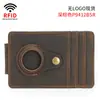 Tide Bull Leather Nuevo Estuche con Rastreador RFID para Apple Localizador de airtag Porta Tarjetas de Cuero Billetera de Piel de Vaca