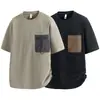 Roupas Masculinas Berlim Masculino 85 Camiseta Top Bolso Controle de Preço Solta Verão Casual Novo Manga Curta Preto Não
