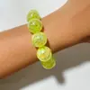 Colar com Pingente de Contas Coloridas a Laser Yongge Jewelry Estilo Europeu e Americano Colorido Bloqueio de Cores Joias de Contas de Vidro