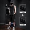 Traje Deportivo para Correr Transpirable de Secado Rápido para Hombre Verano Chaleco sin Mangas de Seda de Hielo Shorts Nuevo Conjunto Casual de Dos Piezas