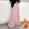 Pantalones Casuales de Otoño para Niñas 2025 Nueva Moda Algodón Felpa Pierna Ancha para Niñas Mayores Pantalones Rectos para Niños