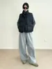 Colete de algodão com capuz estilo coreano, moda petite, estilo curto, jaqueta de design casual para outono e inverno 2026, moderno