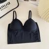 Ropa Interior de Comercio Exterior con Espalda Bonita, Seda Helada Sin Costuras Anti-Exposición Copa Fija Integrada Sujetador Bandeau Deep V Inalámbrico