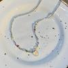 Colar com Pingente Cor Doce de Outono Amor Corrente de Clavícula com Contas Pequenas Popular na Internet Luxo Leve Novos Acessórios 2022