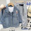 Jaqueta Jeans Masculina Outono 2025 Nova Primavera e Outono Roupas Infantis para Crianças, Bebês e Meninos Mais Velhos Tops da Moda