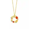 Collar Atrae Fortuna de Plata de Ley 925 Nuevo Estilo Chino Cadena de Clavícula de Oro de 18 Quilates Colgante de Moneda Ruyi Venta al por Mayor