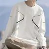Camiseta de manga larga de otoño, diseño estampado, talla grande, para adolescentes, cuello redondo de hombre, simple y de corte holgado, top moderno