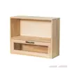 Caja de Almacenamiento de Adornos Sellados con Pintura de Fuego Tipo Cajón de Madera Maciza Gabinete de Acabado de Mesa Estante de Almacenamiento para Tazas y Juegos de Té de Escritorio Multicapa