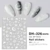 Pegatina de uñas estilo japonés nueva de fábrica, cinta de ballet, estrella, luna, mariposa de ensueño, llama, decoración de pegatina de uñas en blanco y negro