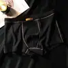 Ropa interior de seda de hielo para hombre color liso amigable con la piel transpirable cómoda bóxers shorts de cuatro esquinas para niños pantalones de verano modernos