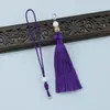 Juego de Cuerda Antigua de Mano con Cuentas y Borlas, Broche de Langosta Desmontable, Marcapáginas, Colgante de Abanico, Llavero, Stock Listo de Fábrica