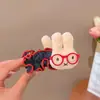 Gafas Lindas Vintage Conejito Miffy Scrunchie de Mezclilla Pinza para el Cabello Estilo Simple para Niña Cola de Caballo Banda Elástica Alta Goma Elástica para el Cabello