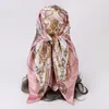 Bufanda de seda cuadrada grande de 90 cm para mujer, nueva bufanda de seda de imitación estampada, bufanda de satén de otoño e invierno, regalo de fábrica al por mayor